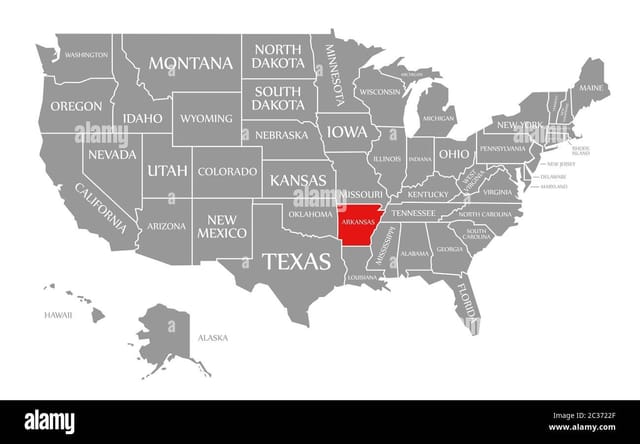 arkansas-red-highlighted-in-map-of-the-united-states-of-america-2C3722F.jpg